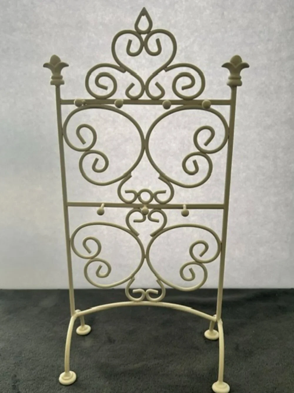 Vintage White Metal Stand for Jewelry or Keys